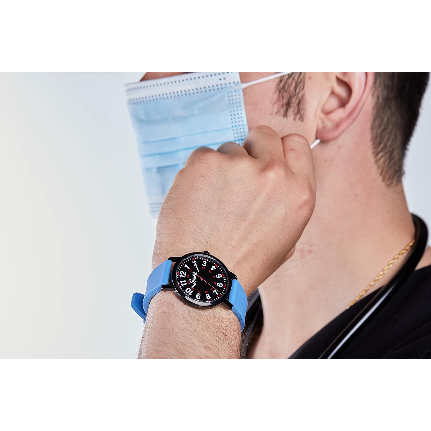 Speidel Original Scrub Watch™ For Nurse, Medical Professionals And Students – Various Medical Scrub Colors, Easy Read Dial, Military Time With Second Hand, Silicone Band, Water Resistant