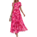 Btfbm Summer Dresses For Women 2026 Formal Short Sleeve Floral Homecoming Dress Maxi Wedding Guest Vacation Outfits