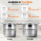 Stainless Steel Canning Pot With Rack And Lid, Large Water Bath Canner, Full Home Canning Supplies Starter Kit (20.5 Quarts, Black)