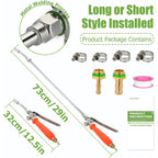 Sprayer Wand Replacement, 29 Inch All Metal Pump Spray Wand Replacement For Tank Sprayer With Stainless Steel Tubes, 1/4" 3/8" Brass Barbs Joint Parts For Weed Lawn Plants Careing Watering