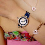 Black By Blue Brave Butterfly Watch For Women, Moving Butterfly Hands | Sapphire Crystal, Genuine Leather, 40 Cz Stones — Unique Gift Watch For Wife, Daughter, Birthday, Elegant Every Day