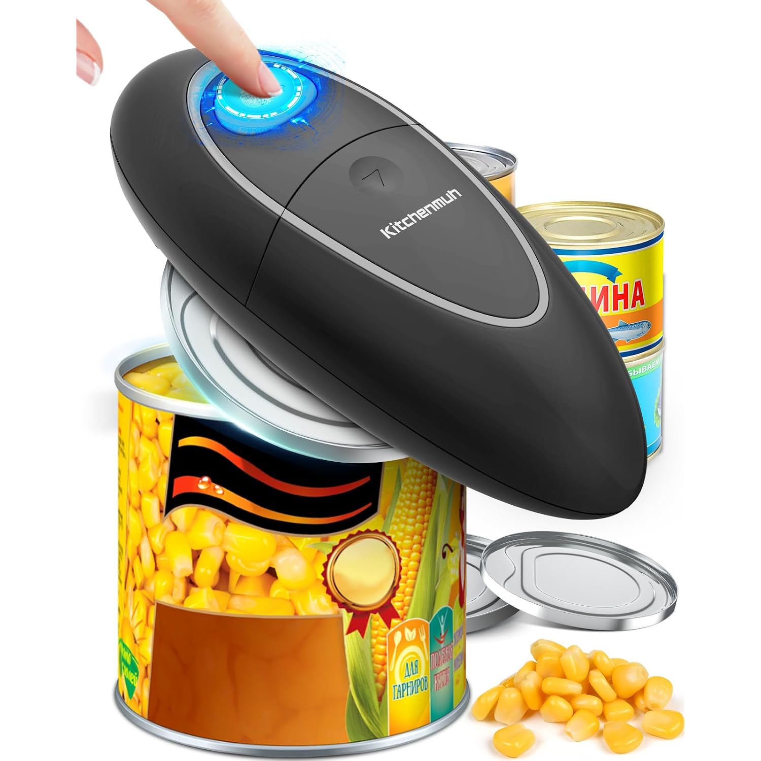One Touch Electric Can Opener Fits All Can Sizes For Seniors With Arthritis, Battery Operated Can Opener With Smooth Edge, Food Safe Kitchen Gadgets Automatic Can Opener For Kitchen