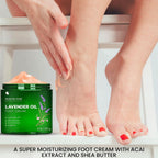 Majestic Pure Lavender Oil Foot Cream, Warming Cream - Calluses, Dry Cracked Feet, Hands, Heels, Elbow, Nails, and Knees - Softens & Moisturizes Skin - 8 oz