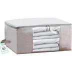 Comforter Storage Bag - Folding Organizer Bag For King/Queen Comforters, Pillows, Blankets, Bedding/Quilt, Blanket, Duvet, Mothproof Space Saver; Large Collapsible Organizers, 24"X14"X11"