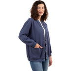 Rr & Ed Essentials Womens Fleece Snap Front Cardigan, Soft Lightweight Sweatshirt For Women, Baseball Jacket With Pockets