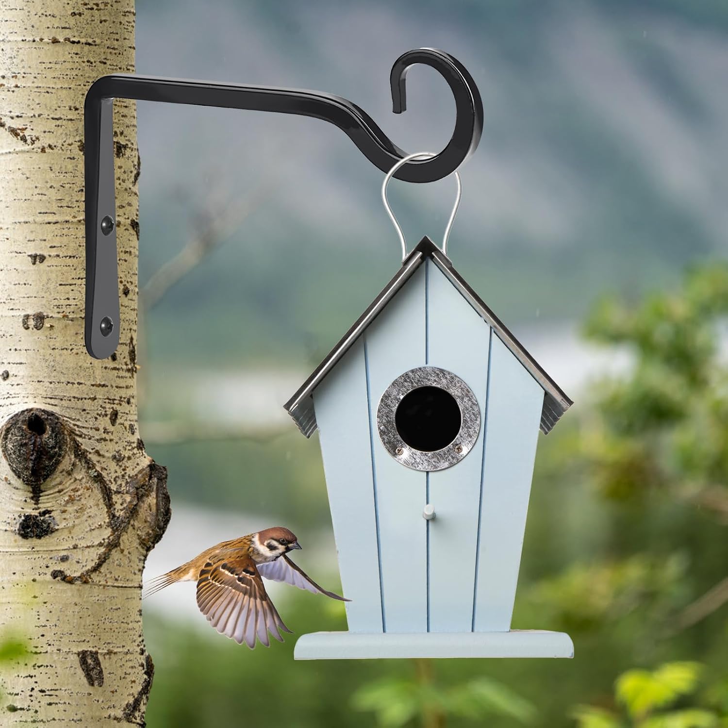 Plant Hangers Outdoor, 2 Pack 6 Inch Plant Hooks For Wall Hanging Plants | Metal Hanging Plant Bracket. Holds Up To 44 Lbs. For Hanging Plants, Bird Feeder, Flower Basket, Wind Chimes, Indoor Outdoor