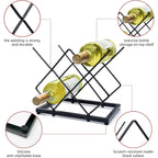 Mcsapil Small Wine Racks Countertop(5 Bottle Capacity),Metal Wine Bottle Holder Modern Black For Home Kitchen Bar,Tabletop Wine Rack For Cabinet, Pantry, Wine Bottle Storage