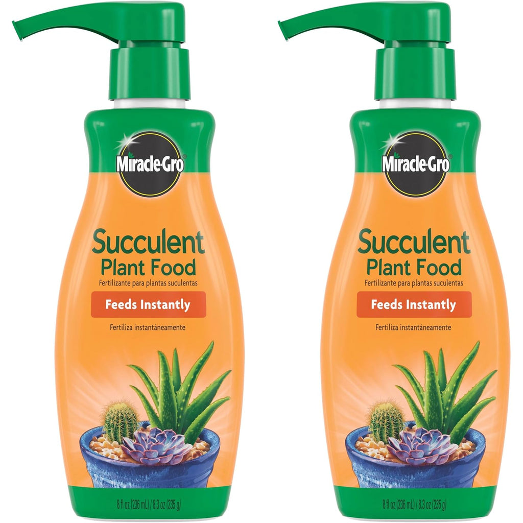 Miracle-Gro Succulent Plant Food - Liquid Fertilizer For Succulents And Cacti Including Jade And Aloe, Feed Every 2 Weeks - 8 Fl. Oz. (2 Pack)