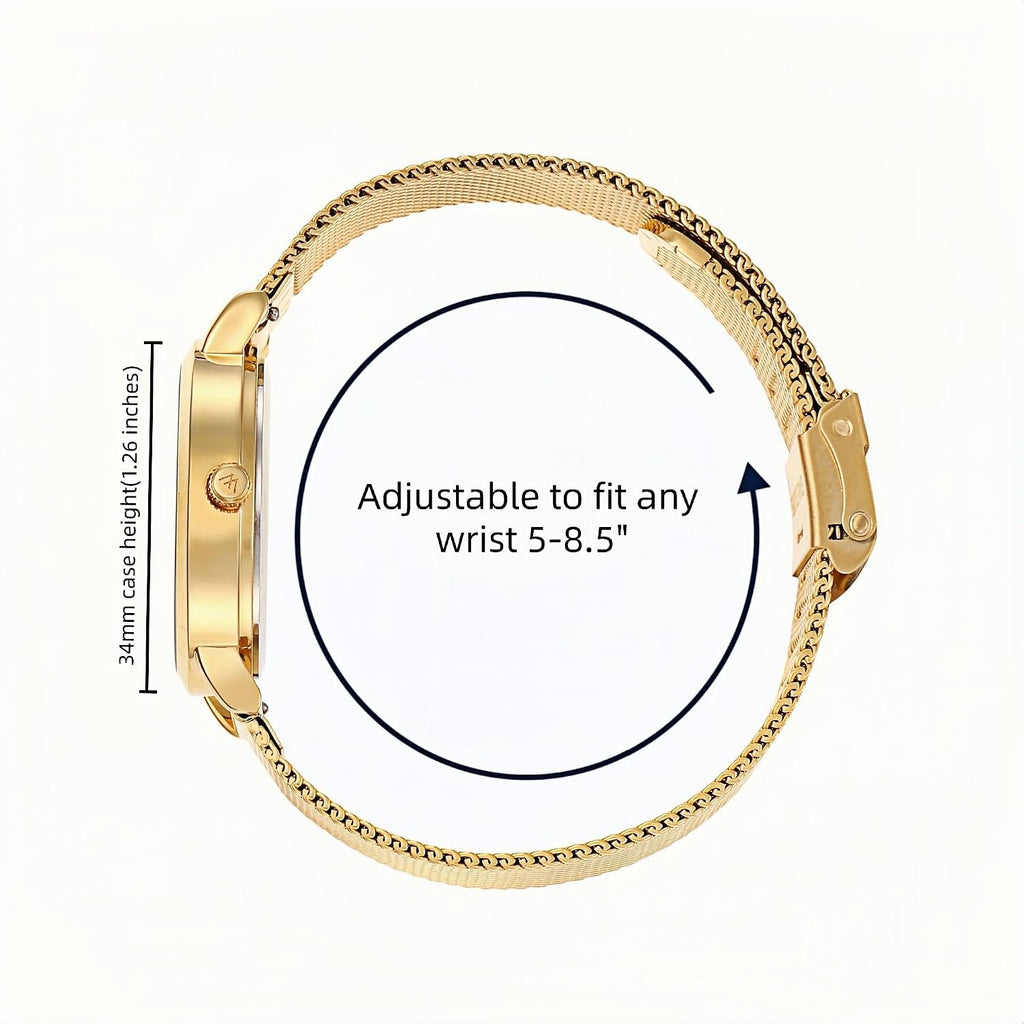 Large Face Numbers Womens Watch - Interchangeable Metal Strap - Easy To Read Analog Face With Second Hand For Women, Nurses, Teachers, Seniors, Olivia