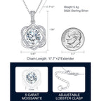 InfinityLove Heart Pendant Necklaces for Women, 2-5 Carat Moissanite Heart Necklace, Anniversary Birthday Christmas Valentine Engagements Mothers Day Jewelry for Wife Her Girlfriend Mom Daughter