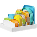 Lifewit Kitchen Cabinet Organizer for Food Contanier Lid, Lid Holder with 6 Adjustable Dividers & 7 Sections for Pantry Organizers and Storage, Home Drawer Organization, Large, 13" x 10"