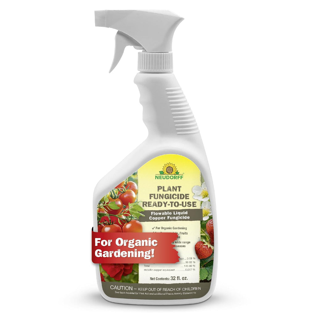 Neudorff Plant Fungicide Spray, Copper Soap Fungicide For Roses, Fruits & Vegetables Control Powdery Mildew And Other Diseases And Fungus For Organic Gardening, Ready-To-Use (Rtu (32 Oz))