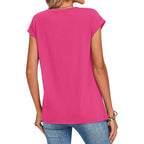 Zeagoo Womens Tops Summer Casual Cap Sleeve Tshirts Shirts Business Dressy Spring Fashion Outfits Trendy Clothes