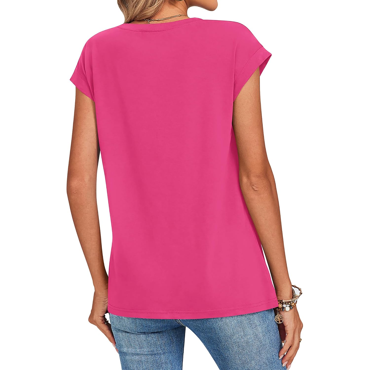 Zeagoo Womens Tops Summer Casual Cap Sleeve Tshirts Shirts Business Dressy Spring Fashion Outfits Trendy Clothes