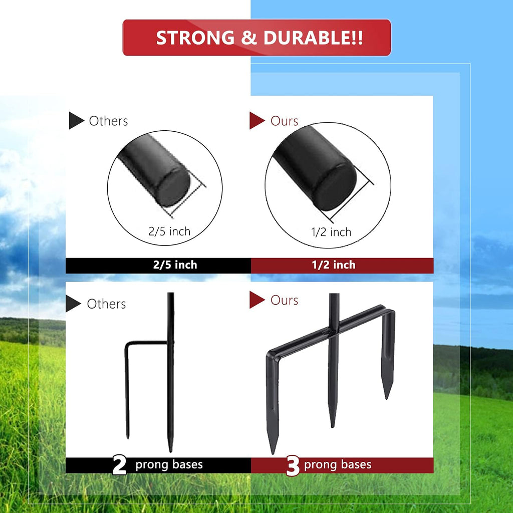 2 Pack Shepherd Hook, Black, 31 Inch, Adjustable Height, 1/2" Thick | Protected By U.S. Patent, Ideal For Hanging Solar Lights, Lanterns,Bird Feeders Flower Baskets & Wind Chimes