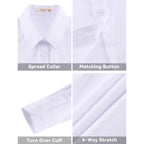 Button Down Shirts for Women Dress Shirts Long Sleeve Stretch Wrinkle Free Work Solid Casual Office Blouses Top