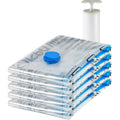 Amazon Basics Vacuum Storage Bags, Compression Space Saving For Clothes And Linens, Reusable With Hand Pump, Large, Clear, 5-Pack