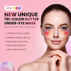 Under Eye Patches (24 Pairs) - Tri-Color Glitter Eye Gel Pads For Dark Circles, Puffy Eyes, Under Eye Bags, Wrinkles | Natural Collagen Under Eye Mask Patches, Gel Under Eye Patches