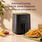 Cosori Air Fryer Pro Le 5 Qt, 9-In-1, Ceramic Coating, Shake Reminder, Grey | 7 Presets With Reheat, Keep Warm, Max 450°F, 85% Less Oil, Touch Control, Led Glass Panel, 130+ Chef-Inspired Recipes, 1500W