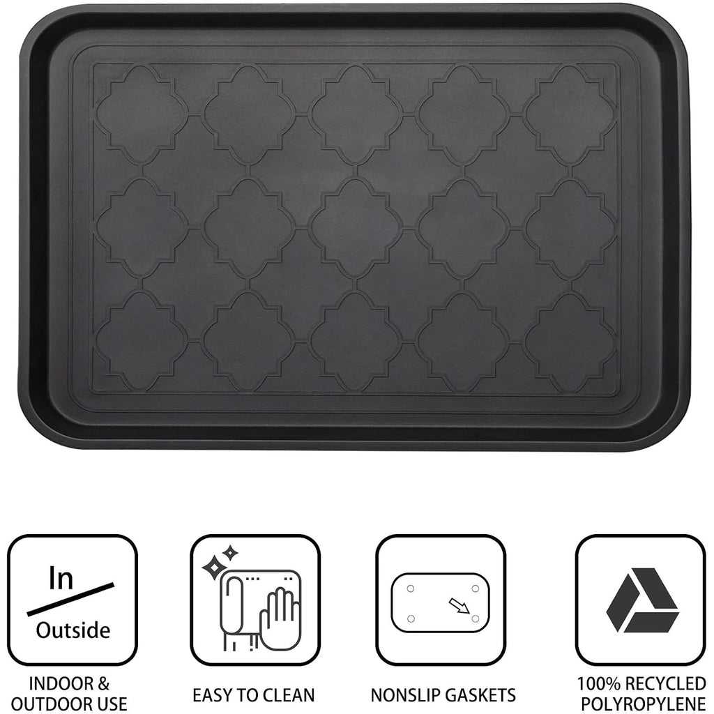 Wataniya Pet Boot Tray For Entryway Indoor, Heavy Duty Shoe Mat Tray 2 Packs, 16.7"X12.8" Waterproof Shoes Trays With Raised Edge, Outdoor Multi-Purpose Mats For Boots, Garden, Pets