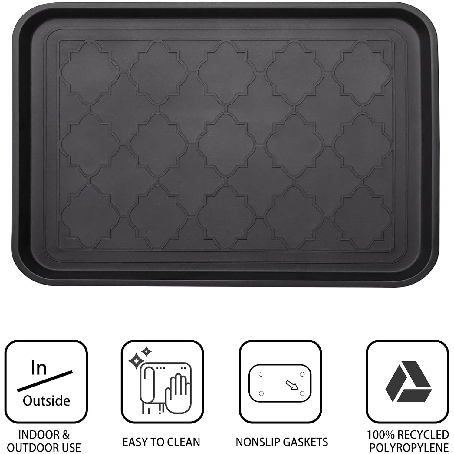 Wataniya Pet Boot Tray For Entryway Indoor, Heavy Duty Shoe Mat Tray 2 Packs, 16.7"X12.8" Waterproof Shoes Trays With Raised Edge, Outdoor Multi-Purpose Mats For Boots, Garden, Pets