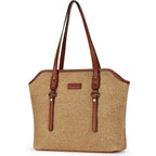 Tote Bag For Women,Large Capacity Straw&Vegan Leather Tote Purses For Women,Shoulder Bags For Daily Travel Work Beach