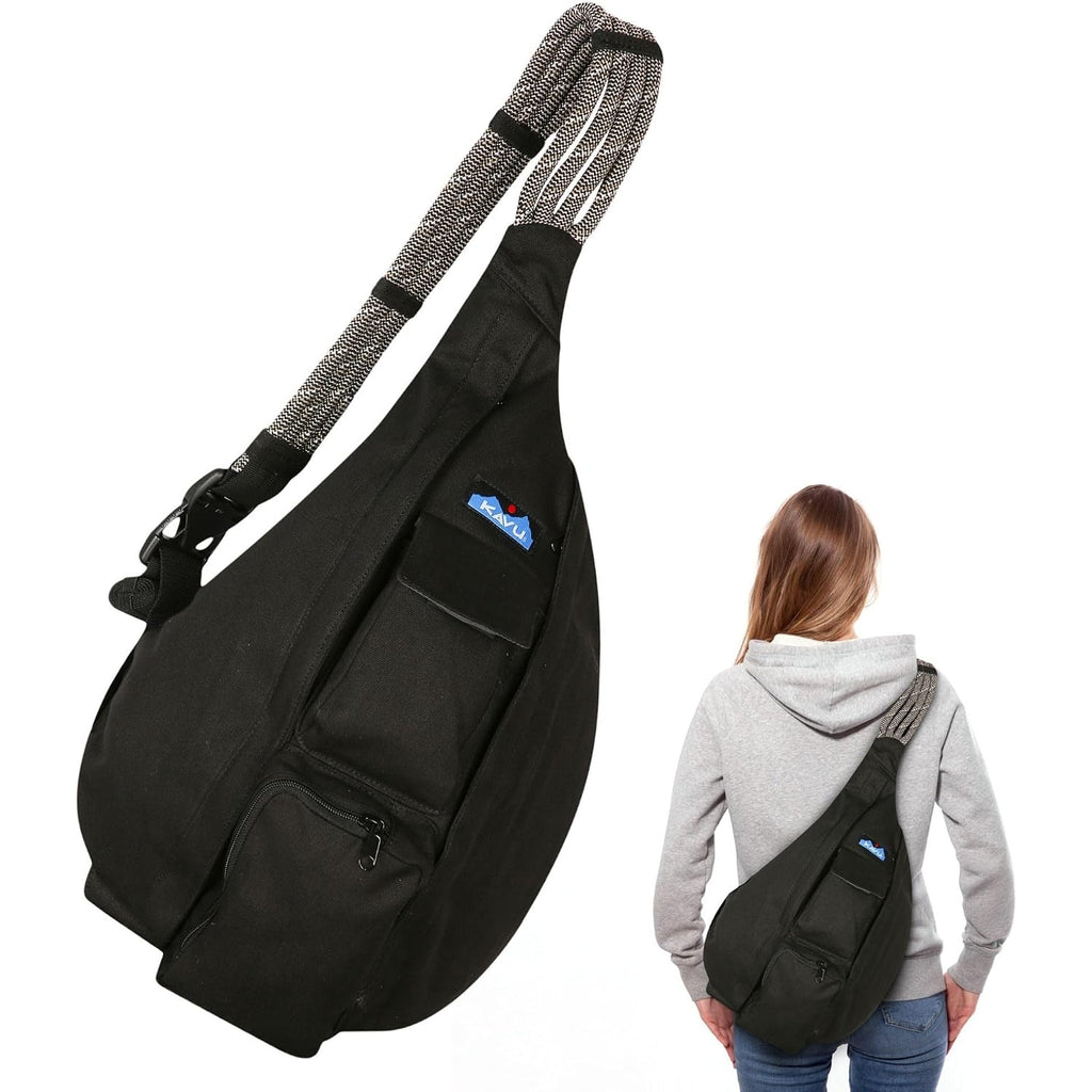 Kavu Rope Sling Bag - Large Crossbody Bags For Women & Men | Hands Free, Cross Body For Travel, Hiking & Everyday Carry, With Padded Back, Adjustable Rope Strap & Cotton Canvas