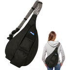 Kavu Rope Sling Bag - Large Crossbody Bags For Women & Men | Hands Free, Cross Body For Travel, Hiking & Everyday Carry, With Padded Back, Adjustable Rope Strap & Cotton Canvas