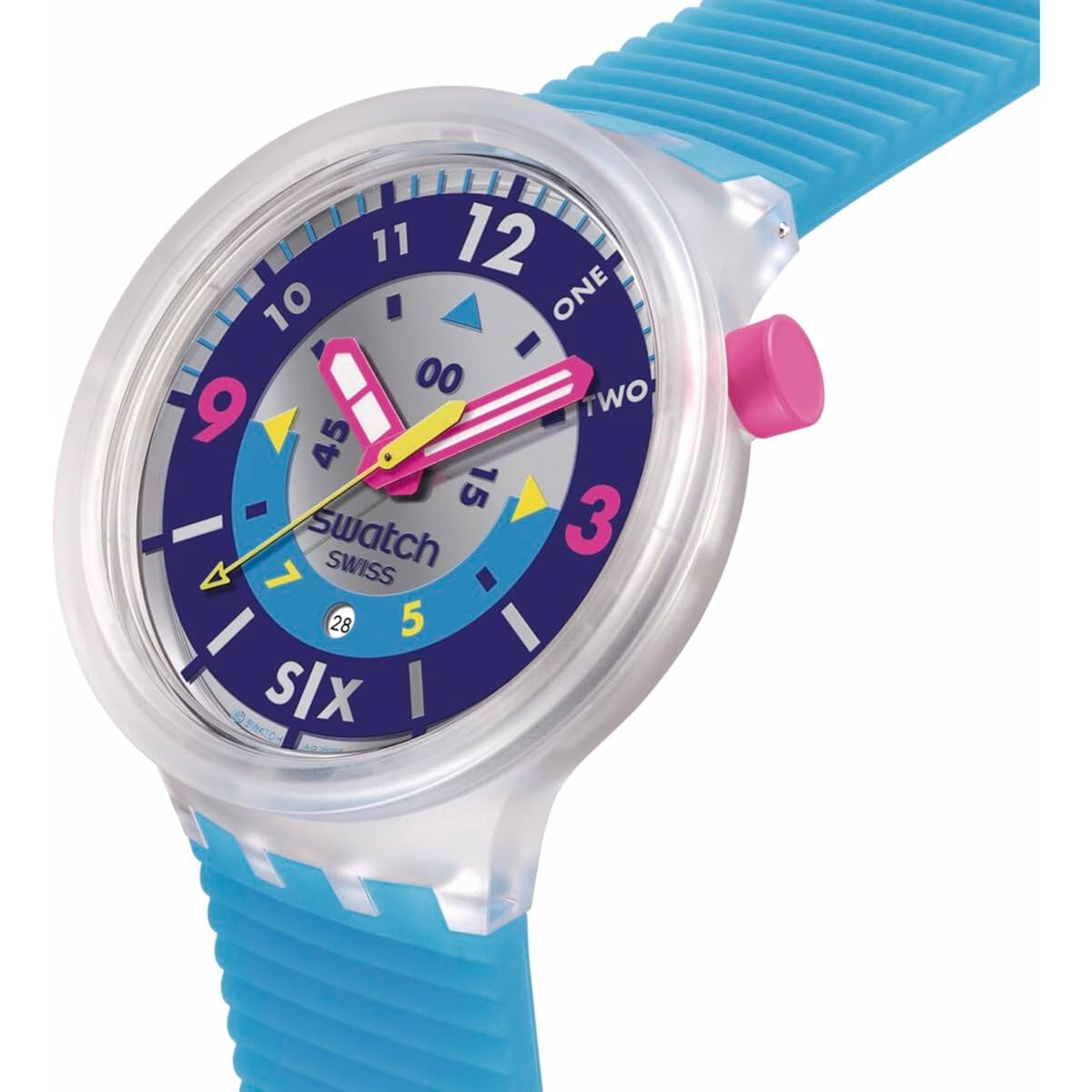Swatch Big Bold Chrono Unisex Watch Casual Plastic Transparent Quartz Waterproof