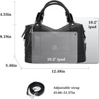 HESHE Womens Genuine Leather Purse Satchel Tote Bags Ladies Real Leather Bags Crossbody Handbags