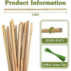 Plant Stakes 18Inch, 20Pcs Natural Bamboo Sticks Garden Stakes, Hainanstry Plant Support Stakes For Indoor & Outdoor Plants, Orchid Tomato Vegetable Stakes For Garden