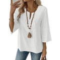 Evaless Boho Tops For Women Blouses Dressy Casual V Neck 3/4 Sleeve Shirts Spring Outfits Trendy Vacation Clothes