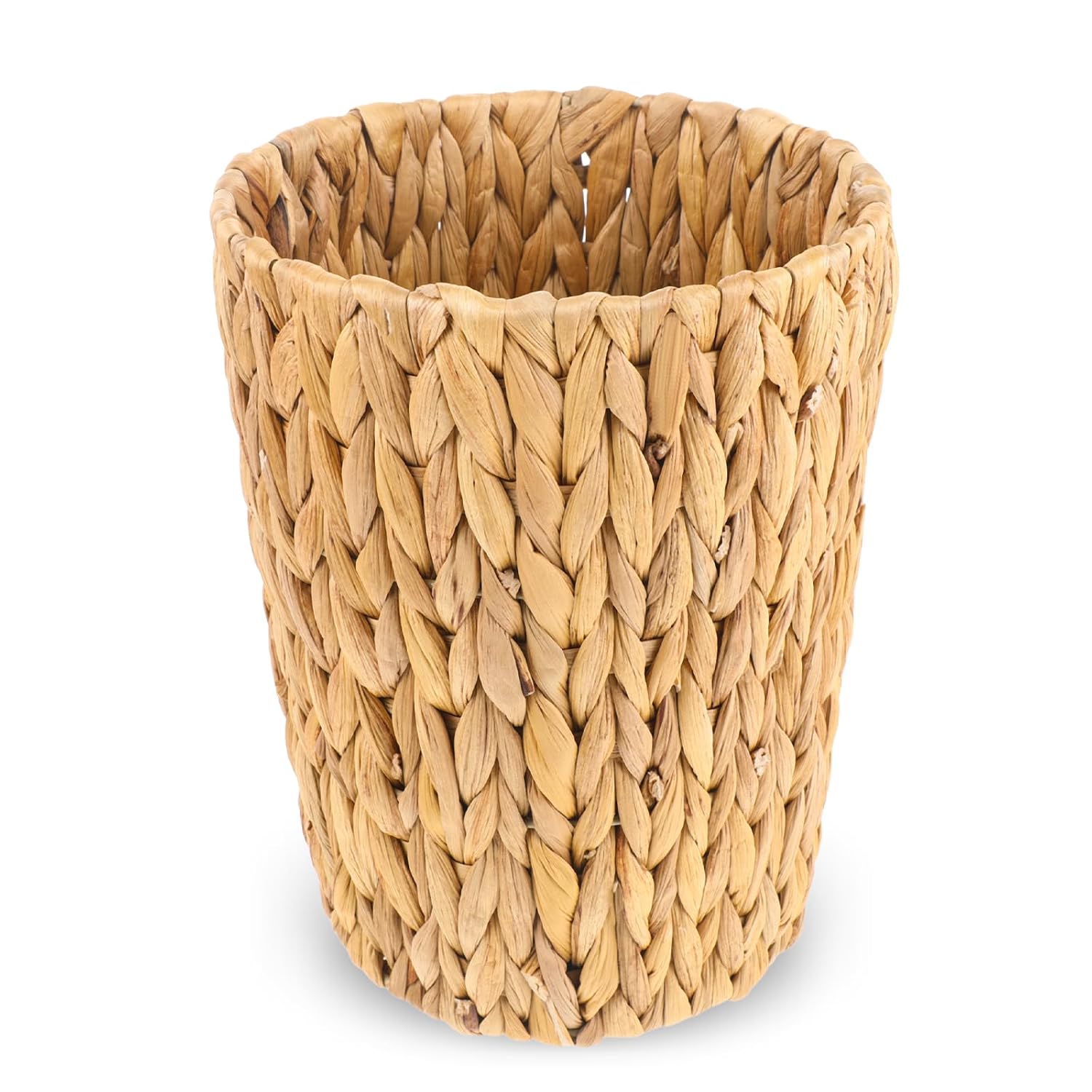 Wllhyf Wicker Waste Basket, Handwoven Water Hyacinth Trash Can Small Bathroom Trash Can Boho Woven Decorative Office Garbage Cans For Bedroom Bathroom Kitchen Living Room