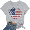 Ovazly Women American Flag Shirts USA Flag Stars Stripes Graphic Blouse Patriotic Shirt 4th of July T Shirt Summer Tops Tee