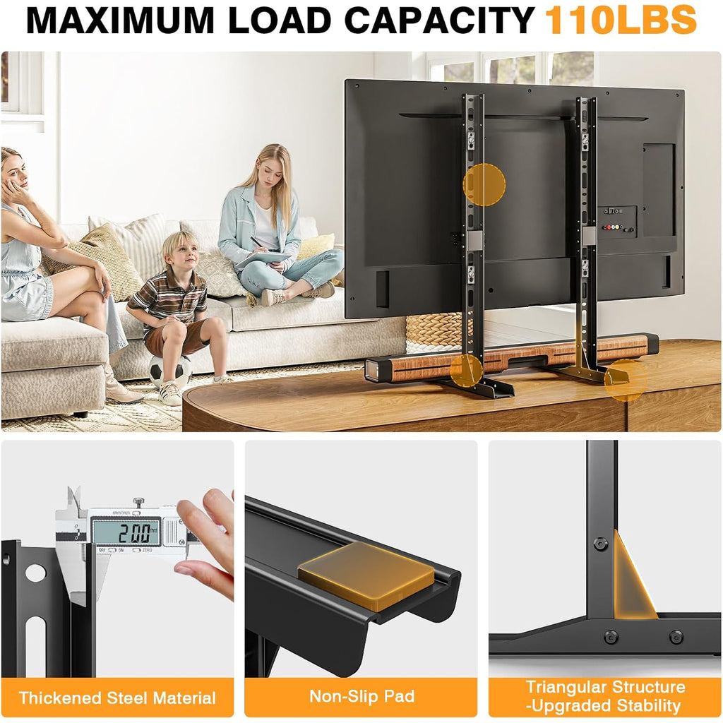 TAVR Universal Table Top TV Stand Mount, TV Legs for Most 20-75 Inch TVs, Replacement TV Feet with Great Load-Bearing Holds up to 110 lbs, TV Stands Base with Cable Management, Max VESA 800x600 mm