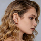 925 Sterling Silver 14K Gold Plated Huggie Half Hoop Earrings — Sleep-Friendly Poke-Free Hypoallergenic Stackable Earring — Comfortable & All Day Wear