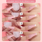 BTArtbox French Nail Stamper - French Tip Nail Tools with Nail Scraper and Replaceable Stamper Head, 100-Time Using Silicone Nail Stamper Kit for Gel Nail Polish DIY Nail Art Tools