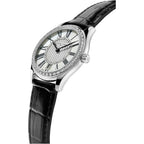 Frederique Constant Ladies Swiss Quartz Classics Diamond Silver-Tone Stainless Steel Watch With Black Leather Strap, Style: Fc-220Mpw3Bd26