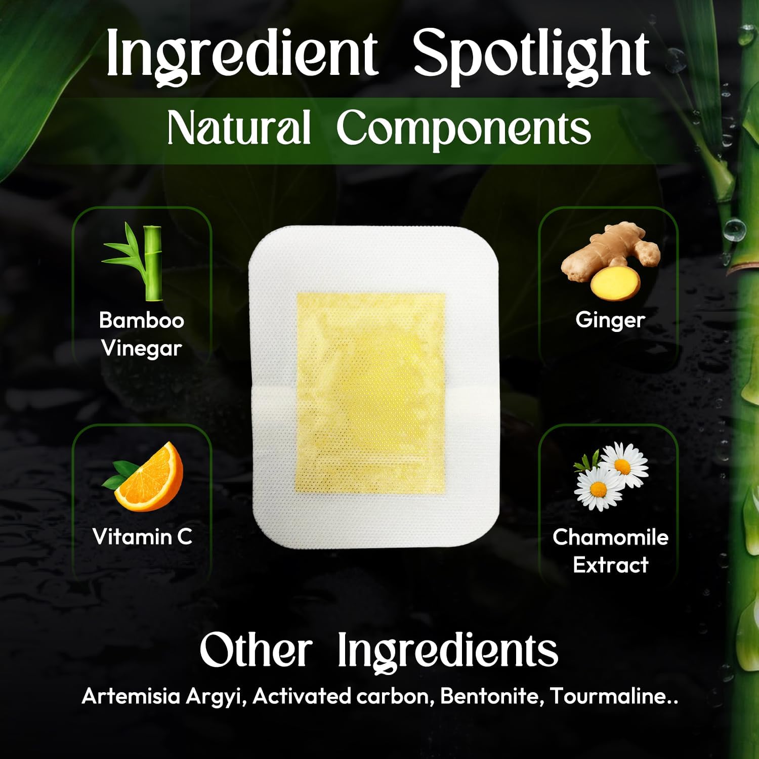 Deep Cleansing Foot Pads: Bamboo Wood Ginger Foot Patches for Promoting Daily Relaxation and Sleeping 30 Packs