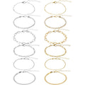Tyqour 12PCS Ankle Bracelets for Women 9.25 In Anklets for Women Silver Gold Women's Anklets Waterproof Adjustable Size Summer Beach Jewelry Gift for Women Teen