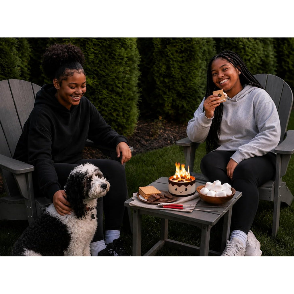 The S'Mores Company - Portable Fire Pit, Mini Tabletop Campfire (2-Pack) | Smores Soy Wax Firepit, Food Safe For Roasting Marshmallows, Bonfire Smores Maker, 3+ Hours Of Burn Time, Camping Stove