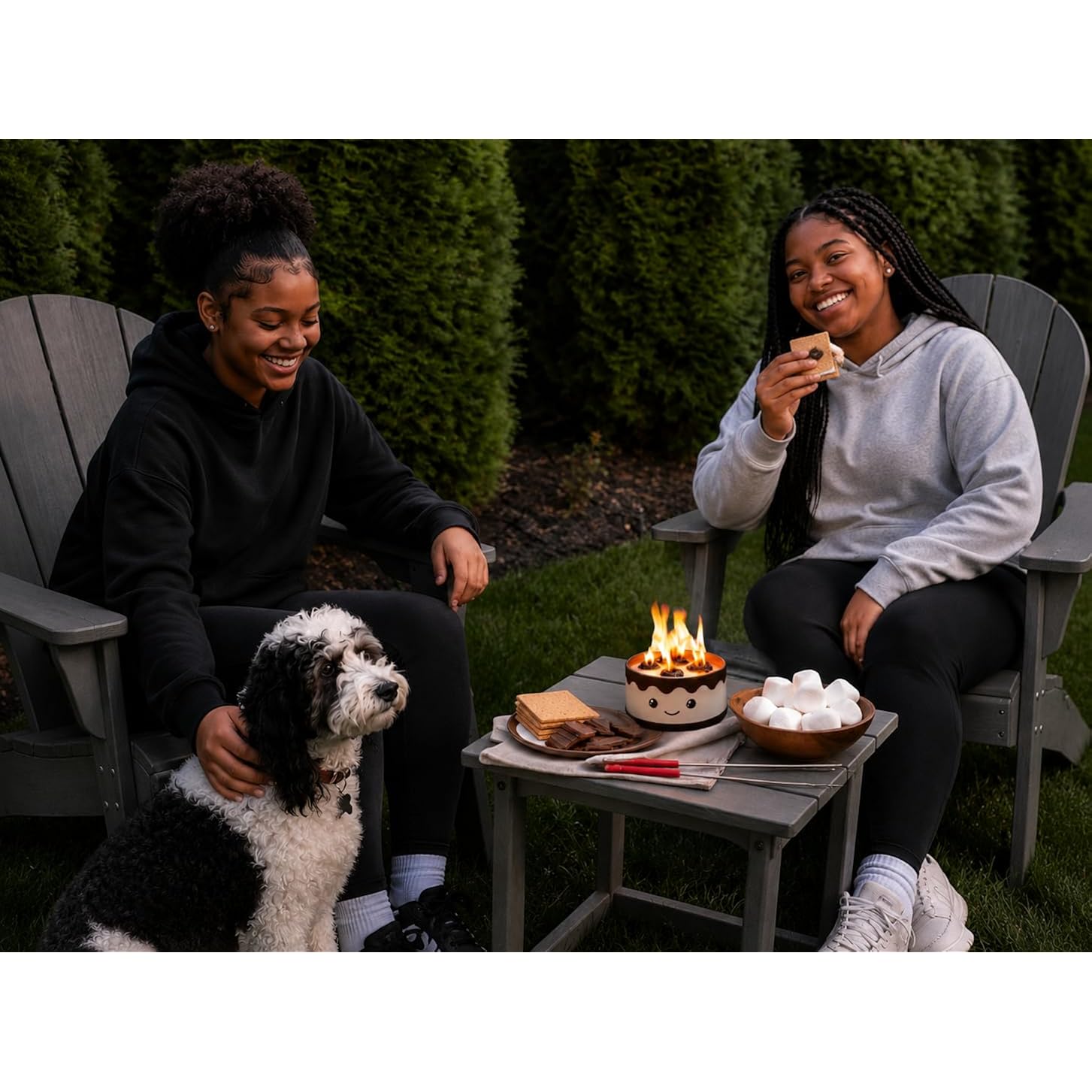 The S'Mores Company - Portable Fire Pit, Mini Tabletop Campfire (2-Pack) | Smores Soy Wax Firepit, Food Safe For Roasting Marshmallows, Bonfire Smores Maker, 3+ Hours Of Burn Time, Camping Stove