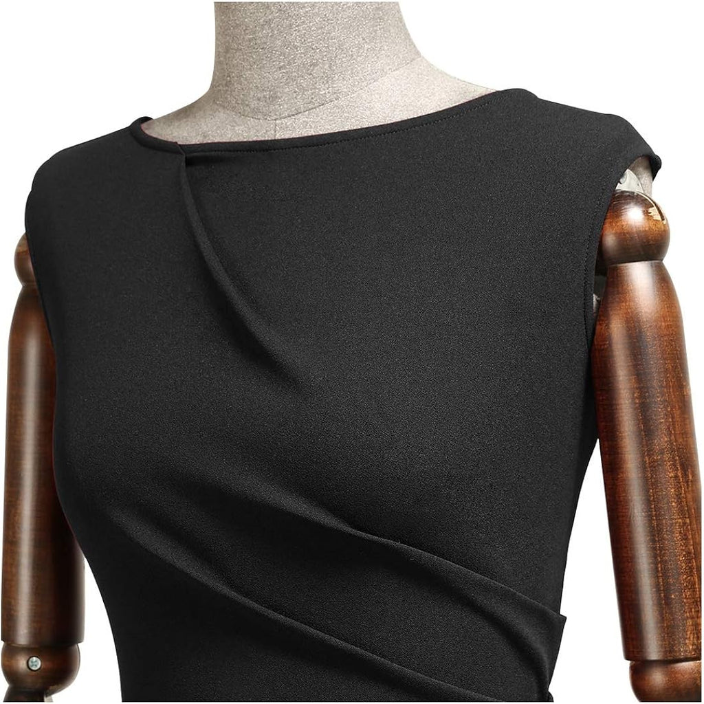 Women's Retro Ruffle Style Slim Work Pencil Dress