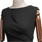 Women's Retro Ruffle Style Slim Work Pencil Dress