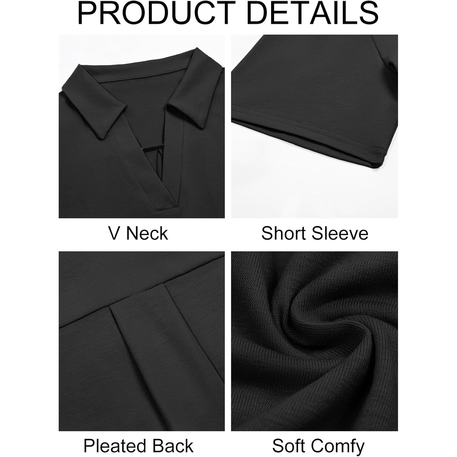 Womens Short Sleeve Polo Shirts V Neck Business Dressy Casual Tops Summer Collared Trendy Tees
