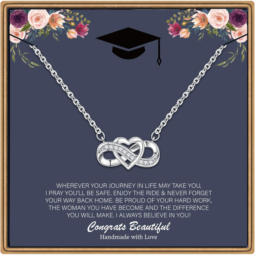 2026 Graduation Gifts - 14K White Gold Plated Graduation Necklaces for Women Class of 2026 Gifts Women Her Daughter Granddaughter Niece Gift