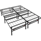 Amazon Basics Bed Frame with Storage, Foldable Metal Platform, Sturdy Steel, No Box Spring Needed, 14-inch High, Tool-Free Setup, Noise Free, Easy Assembly, Queen Size, Black