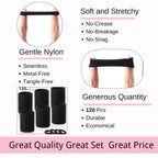 Luseren 120Pcs Black Hair Ties For Thick Hair – Seamless No Damage Elastic Ponytail Holders, Black Hair Band,Bulk Nylon Hair Elastics For Women