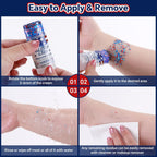 2PCS Red White and Blue Face Body Glitter Stick, 4th of July Accessories for Women, Sparkle Patriotic Pride Chunky 4th of July Hair Glitter Makeup for Independence Day Memorial Day Veterans Day