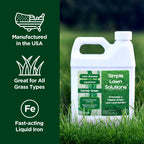 Simple Lawn Solutions - Liquid Iron Fertilizer Darker Green - Chelated Micronutrients - Concentrated Green Booster For Turf Grass, Indoor Plants And Outdoor Garden (32 Ounce)